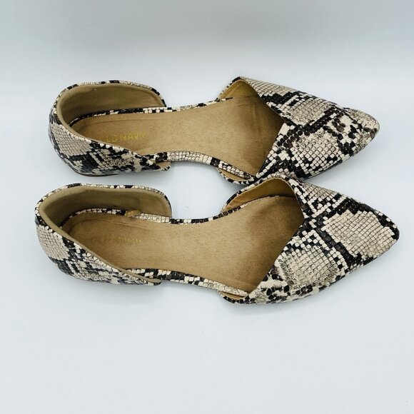 Old Navy Shoes Womens Size 7 Snake Print D'Orsay Flats Pointy Toe Heels Shoe - Picture 3 of 11